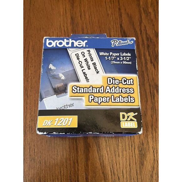 Brother DK-1201‎ Standard White Paper Adhesive Labels 400/Roll, NEW - Picture 1 of 5